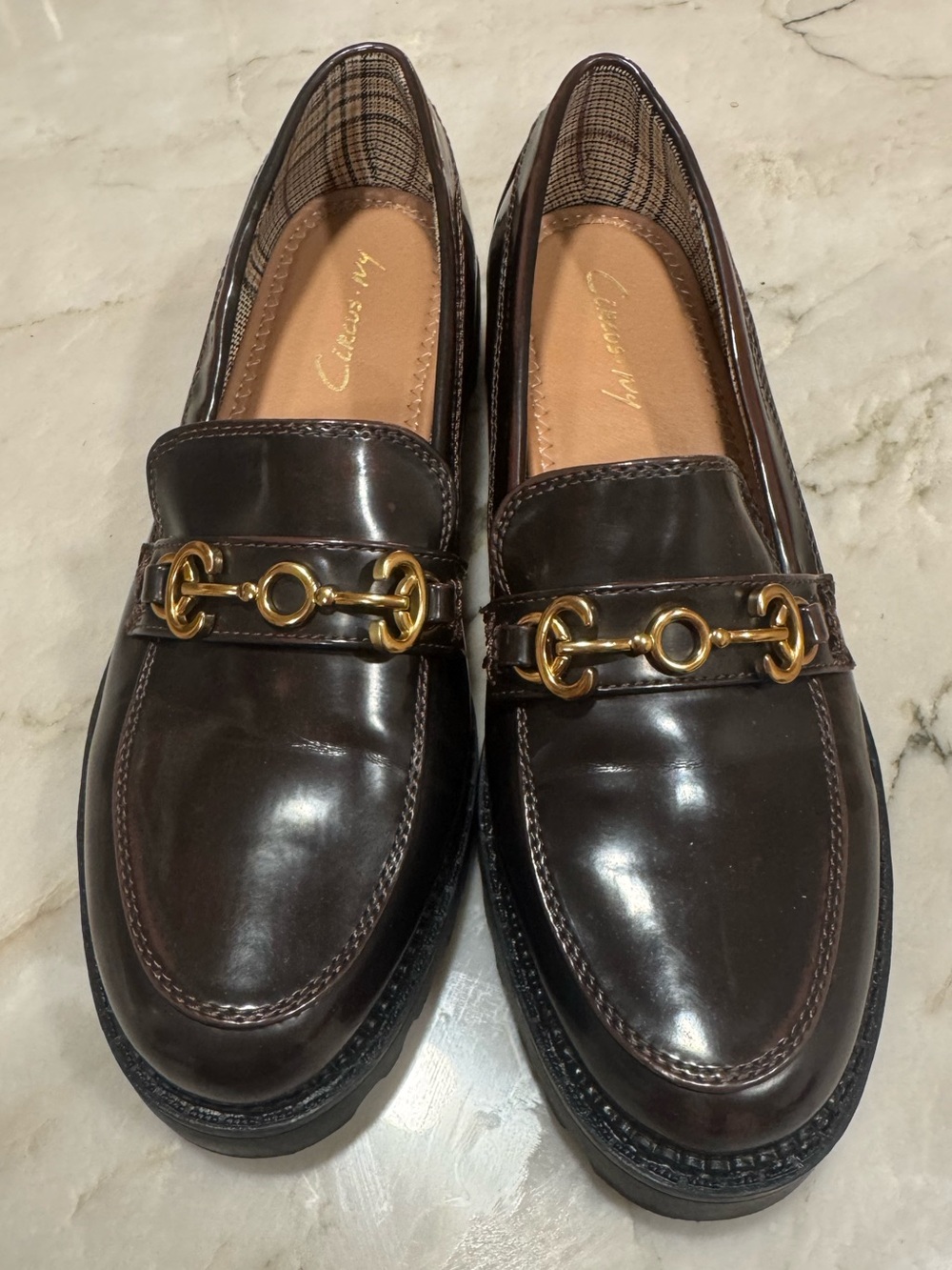 Circus NY by Sam Edelman Women’s Lug Sole Horsebit Loafers Brown Size 10 Preppy